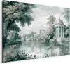 Vlies Leinwandbild - View of the Park and Lake Retro Produktbild-Vorschau 1