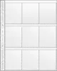 A flat lay of a clear plastic sheet protector with multiple pockets, designed for organizing documents or collectibles. Anteprima dell’immagine prodotto