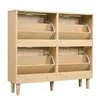 Scarpiera in rattan a 4 ante, maniglie in metallo, stile Anteprima dell’immagine prodotto 10