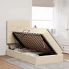 Bett mit Stauraum und LED mit LED Creme 90 x 190 cm Produktbild-Vorschau 4