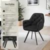 Fauteuil pivotant en velours Lucia, rembourré - noir, par Voir les images du produit 2