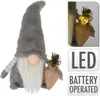 Dekorativní plyšový trpaslík LED 38cm šedý Náhled obrázku produktu 3