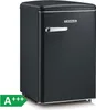 A black retro-style mini-fridge with a silver handle and a prominent 'A+++' energy efficiency rating label in the lower-left corner. Anteprima dell’immagine prodotto