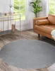Teppich SOFTY Kreis glatt, einfarbig grau Grau rund 200 cm Produktbild-Vorschau 5