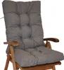 A close-up of a gray chair cushion on a wooden chair. Produktbild-Vorschau
