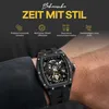 Automatikuhr Armbanduhr Herren Uhr Edelstahl Silikon Produktbild-Vorschau 4
