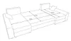 A line drawing of a U-shaped couch with dimensions indicated. Náhled obrázku produktu