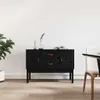 vidaXL Sideboard Schwarz 110x40x78 cm Massivholz Kiefer Produktbild-Vorschau 1