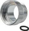 A close-up studio shot of a metal adapter and a rubber washer on a white background. Produktbild-Vorschau