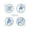 Instructions for using a Durex condom. Voir les images du produit
