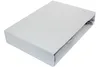 A folded light gray fitted sheet on a white background. Produktbild-Vorschau