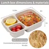 4er-Pack Bento-Lunchbox-Set, 3 Fächer, Weizenstroh, Produktbild-Vorschau 2
