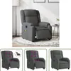 A dark gray fabric massage recliner chair is shown in a room setting with a floor lamp and a small side table. Anteprima dell’immagine prodotto