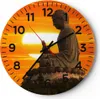Wanduhr - Rund - Glasuhr - tempel buddha - 40x40cm - Produktbild-Vorschau 1