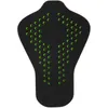 A black back protector with green perforations, shown from the front. Produktbild-Vorschau