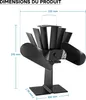 Wiltec Ventilateur de poêle à bois – 2 Pales – 1100 tr/min Voir les images du produit 8
