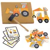 Stavební vozidla Viga dřevěné přibíječky 45 kusů Montessori Náhled obrázku produktu 5