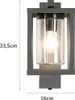 A close-up product shot of an outdoor wall lamp with dimensions indicated. Anteprima dell’immagine prodotto