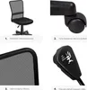 A collage of four images showcasing different features of a black office chair. Náhled obrázku produktu