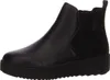 A studio shot of a single black boot. Voir les images du produit