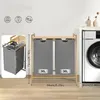 JOIEYOU Wäschekorb 2 Fächer 36L Wäschesammler Produktbild-Vorschau 2