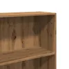 A close-up view of a wooden bookshelf. Náhľad obrázku produktu