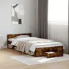 vidaXL Rám postele se zásuvkou kouřový dub 90x200 cm Náhled obrázku produktu 2