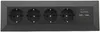 4-fach Steckdosenblock + 2x USB, schwarz Produktbild-Vorschau 2