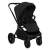 A black stroller is shown against a white background. Voir les images du produit
