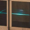 Wohnzimmer-Sideboard 200 cm breit in Eiche mit 2 Glastüren Produktbild-Vorschau 2