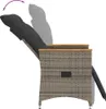 vidaXL Fauteuil de jardin Réglable avec coussin Gris Poly Voir les images du produit 7