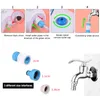 An instructional diagram showing how to connect a water source to a device, along with images of different adapter sizes and a faucet. Náhled obrázku produktu