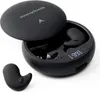A black InnovaGoods wireless earphone and its charging case are displayed against a white background. The charging case is open, revealing the earphones inside and a digital display showing '99'. The lid of the case is partially open, showing the brand nam Produktbild-Vorschau