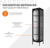 A diagram explaining the materials used in a black display cabinet. Podgląd zdjęcia produktu