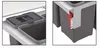 Two close-up views of a kitchen waste sorting system. Voir les images du produit