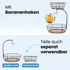 Hanamura Obst-Etagere – Obstkorb 2-lagig – Mit Bananenhaken Produktbild-Vorschau 2