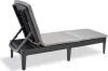 A sunlounger with a grey cushion on a white background. Produktbild-Vorschau