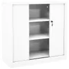 vidaXL Skříň s posuvnými dveřmi bílá 90x40x90 cm Ocel Náhled obrázku produktu 4