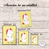Mr. & Mrs. Panda Bild Einhorn Wut DIN A2 - Gelb Pastell - Produktbild-Vorschau 3