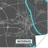 MuchoWow® Poster Stadtplan - Worms - Blau - Deutschland - Produktbild-Vorschau 1