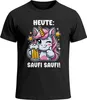 Herren T-Shirt Alkohol Bier EinhornPartyshirt Feiern Produktbild-Vorschau 2
