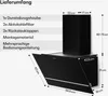 A diagram showing the dimensions and included items for a kitchen range hood. Náhľad obrázku produktu