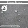 A close-up of a gray fabric with water droplets on it, indicating a waterproof feature. Produktbild-Vorschau