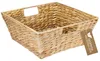 Deko Tablett, Serviertablett geflochten aus Wasserhyazinthe, rechteckig, HMF 37269-30CM, 30x24x12 cm Anteprima dell’immagine prodotto