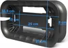A black cable organizer with dimensions indicated by blue lines and text. Produktbild-Vorschau