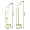 Two gold arch stands of different heights are shown with dimensions indicated. Podgląd zdjęcia produktu
