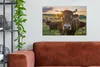 MuchoWow® - Leinwandbilder - Kühe - Sonne - Wiese - Produktbild-Vorschau 2