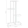 vidaXL Blumenständer 4-Etagen 43x22x76 cm Weiß Metall Produktbild-Vorschau 7