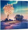 Bilder auf glas - Baum Haus Nacht Sterne - 40x40cm - Produktbild-Vorschau 1