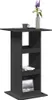 A black bar table with shelves and a vase of flowers on top. Produktbild-Vorschau